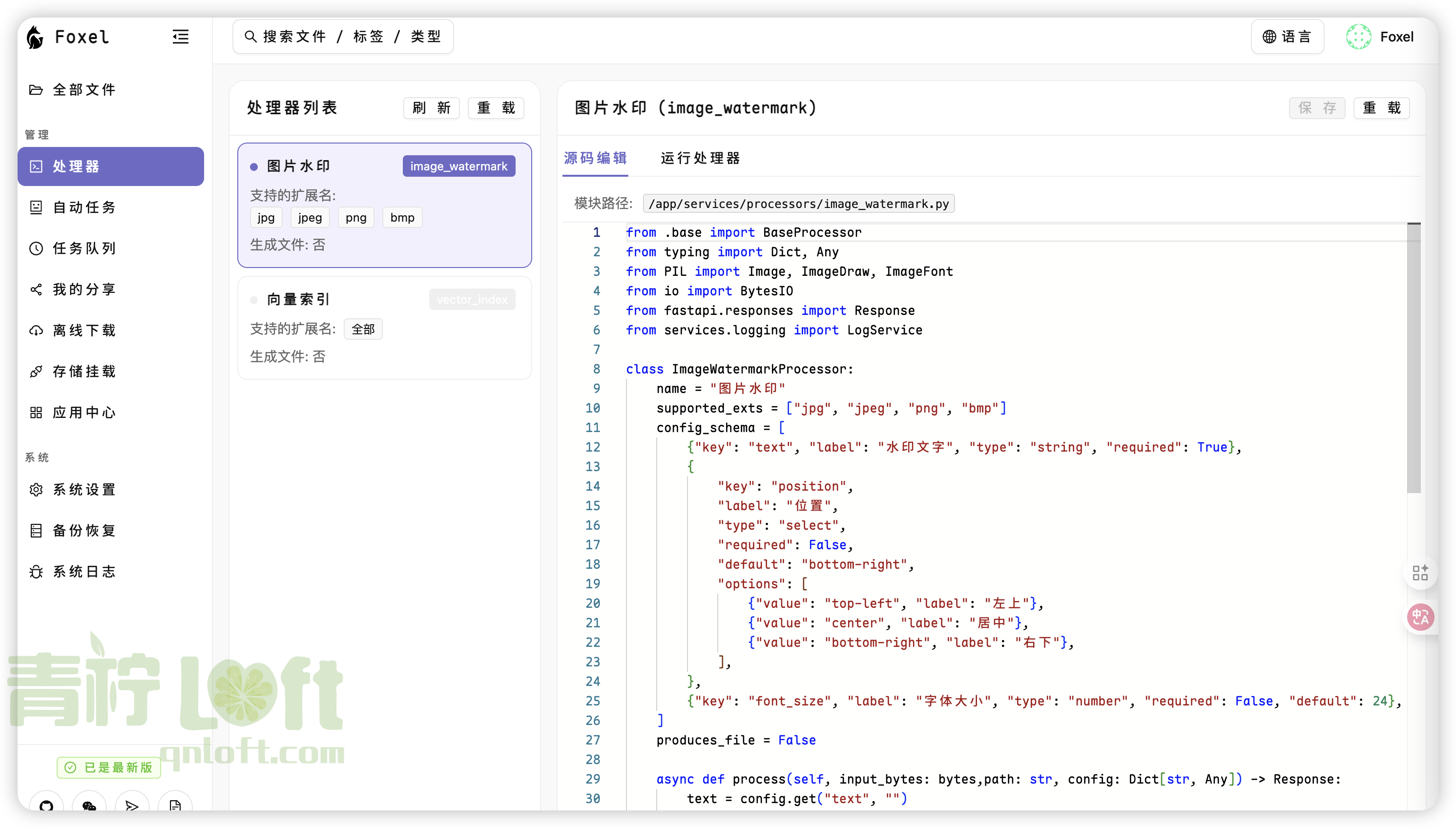 Foxel 自定义脚本编辑